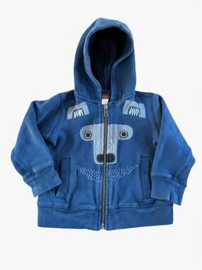 Tea Collection Navy Zip Hoodie Animal Graphic Baby 6-12 Months